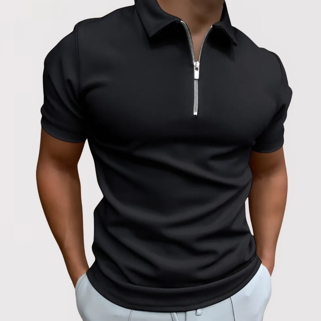 Men's - Modern Fit Zip-Front Polo Shirt