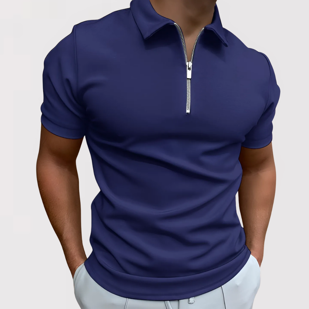 Men's - Modern Fit Zip-Front Polo Shirt