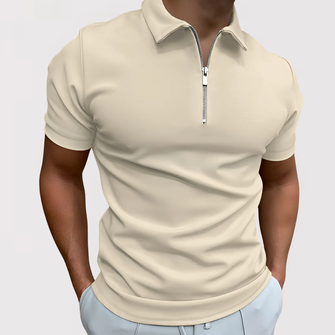 Men's - Modern Fit Zip-Front Polo Shirt