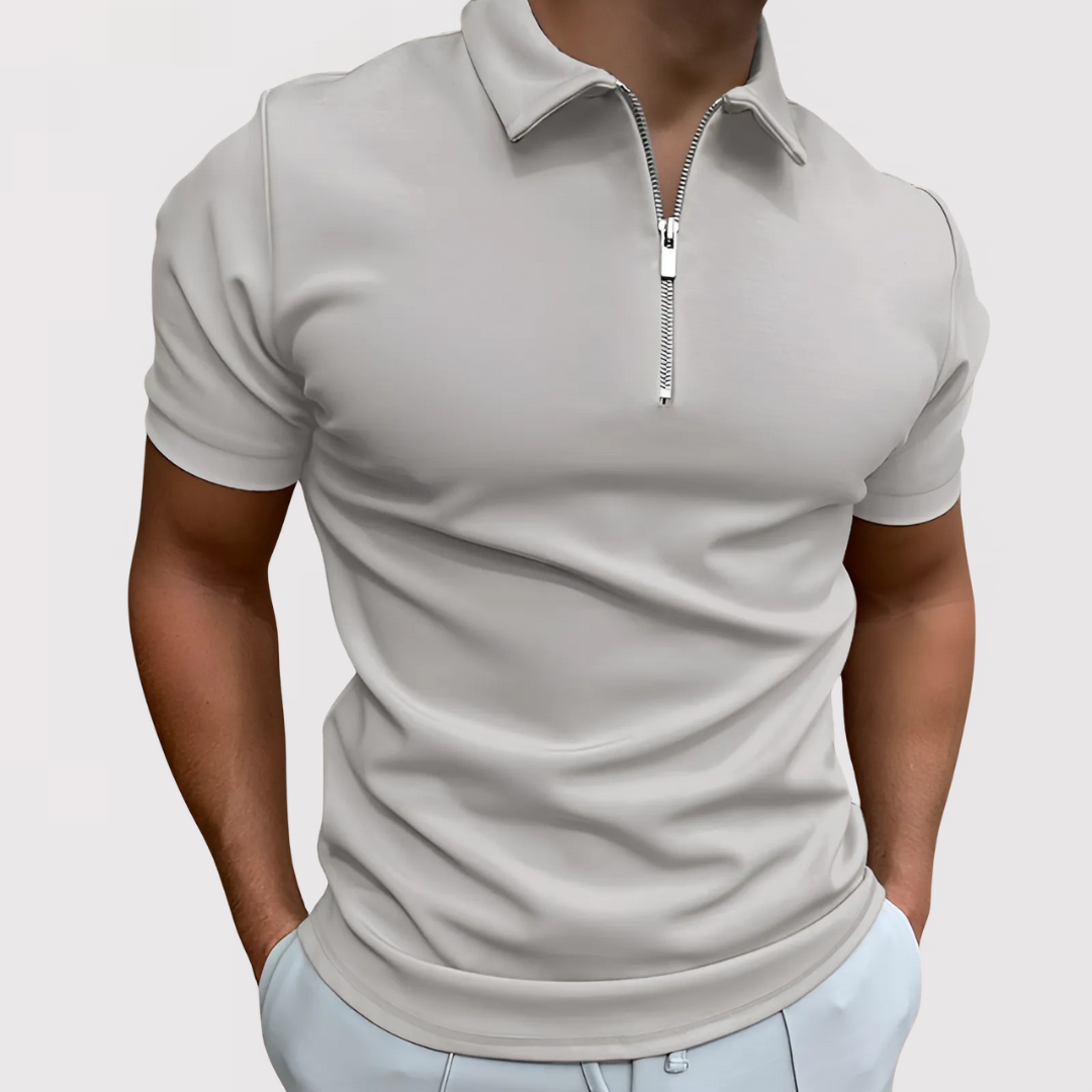 Men's - Modern Fit Zip-Front Polo Shirt