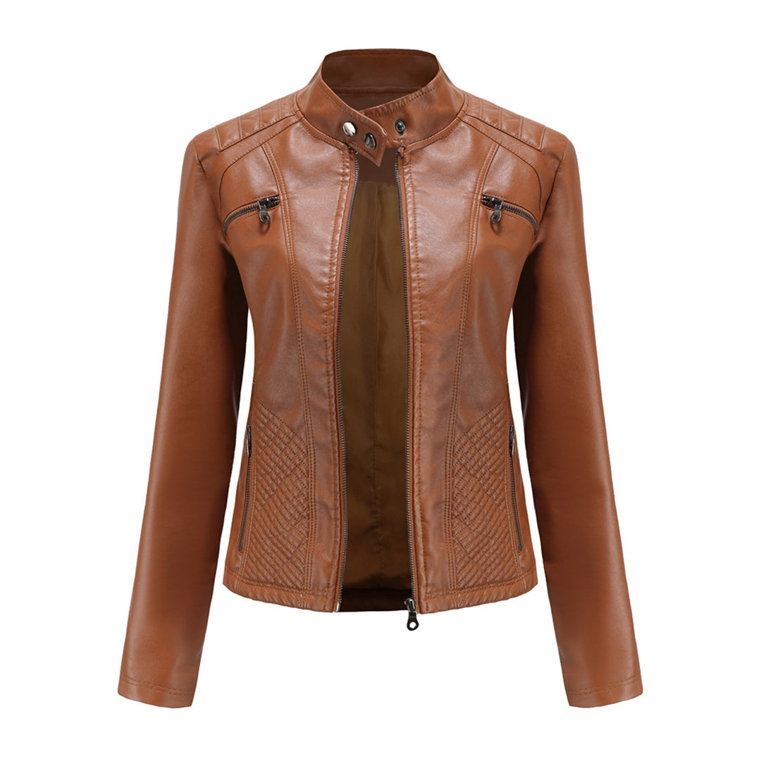 Spring leather biker jacket