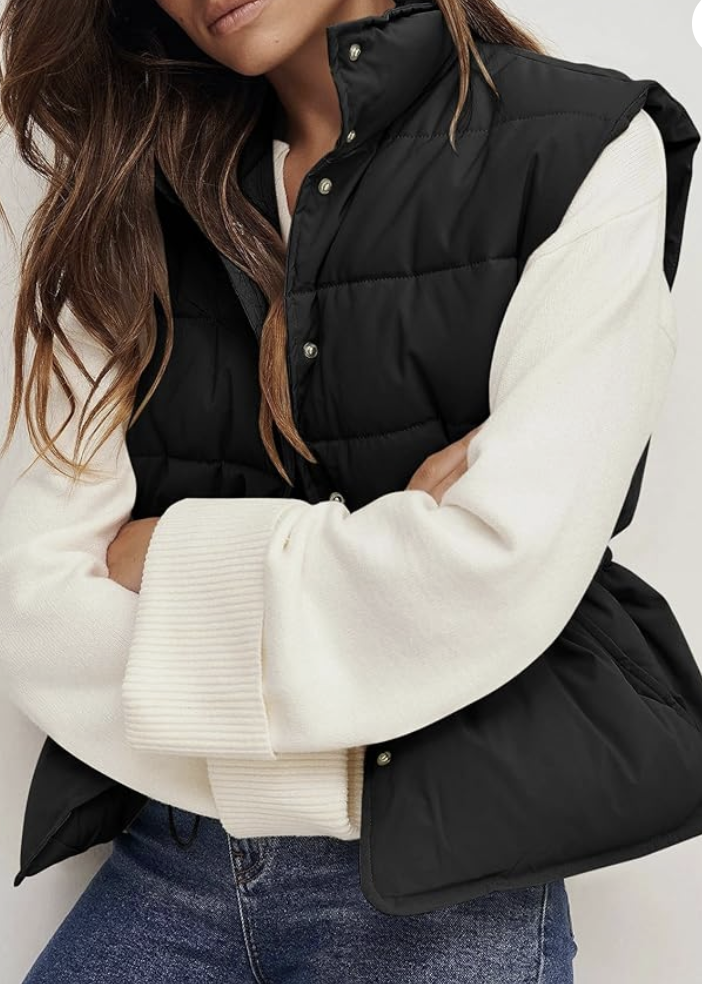 Women's - Sleeveless Gilet - Quilted Fabric - Stylish Lined Waistcoat - Fashionable Outerwear for Every Occasion