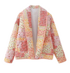 Printed autumn jacket with long sleeves and floral pattern