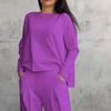 Women's - Comfortable Two-Piece Set - Round Neck & Stylish Design - Perfect for Everyday Wear