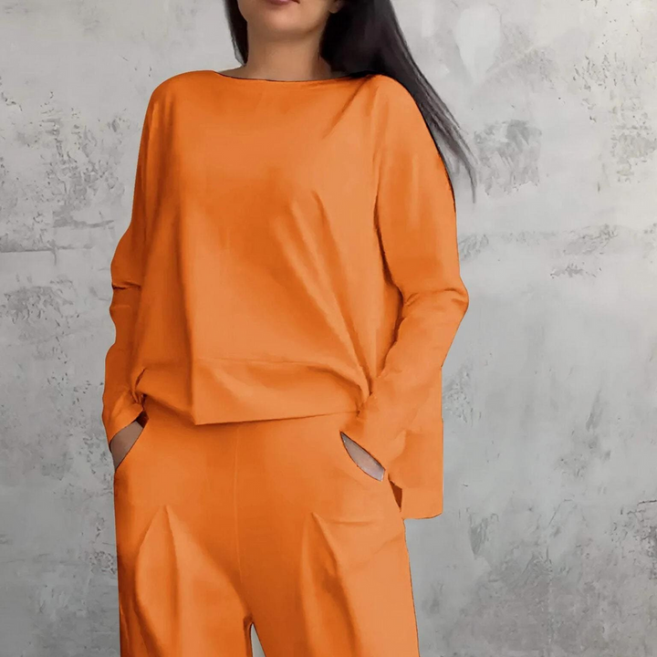 Women's - Comfortable Two-Piece Set - Round Neck & Stylish Design - Perfect for Everyday Wear