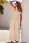 Women's - Midi Dress - V-Neck with Bow Detail - Elegant and Stylish for Any Occasion