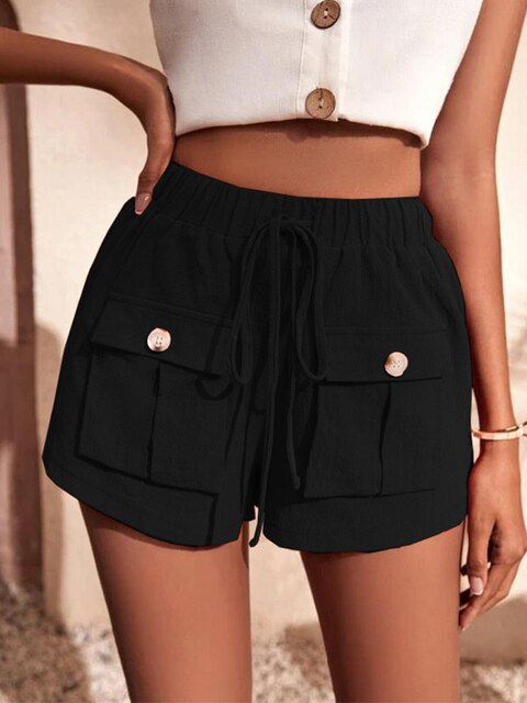 Casual cargo shorts with elasticated waist