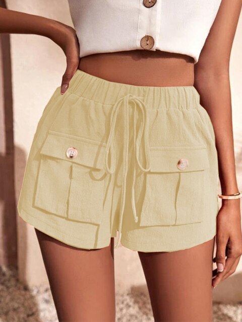 Casual cargo shorts with elasticated waist