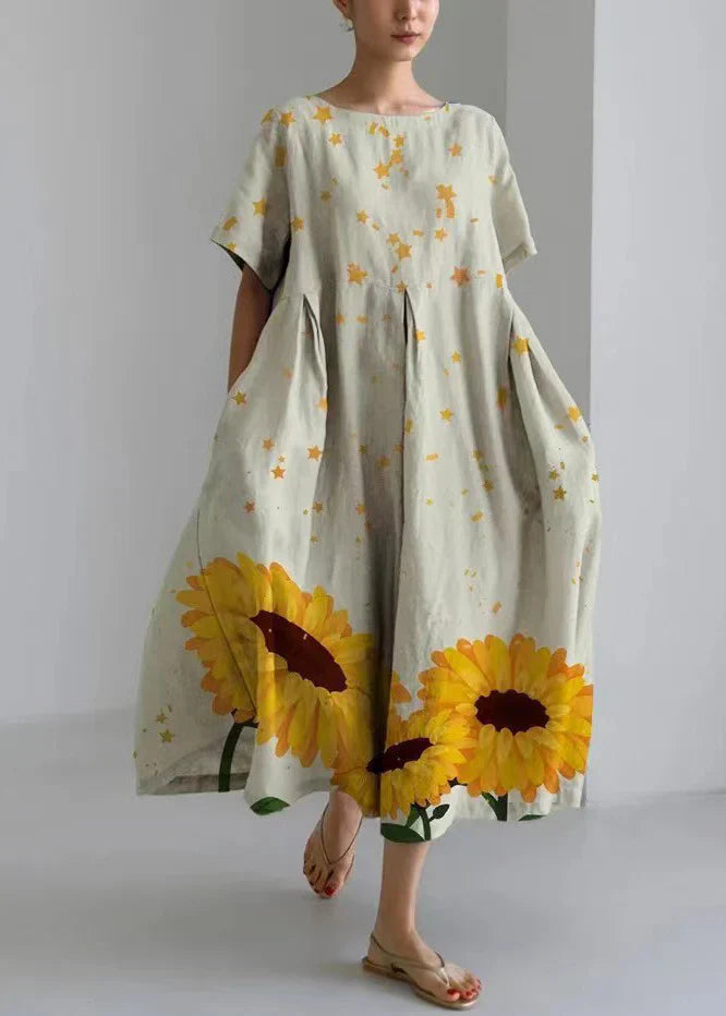 Midi dress with floral pattern