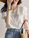 Elegant ruffled blouse with seams