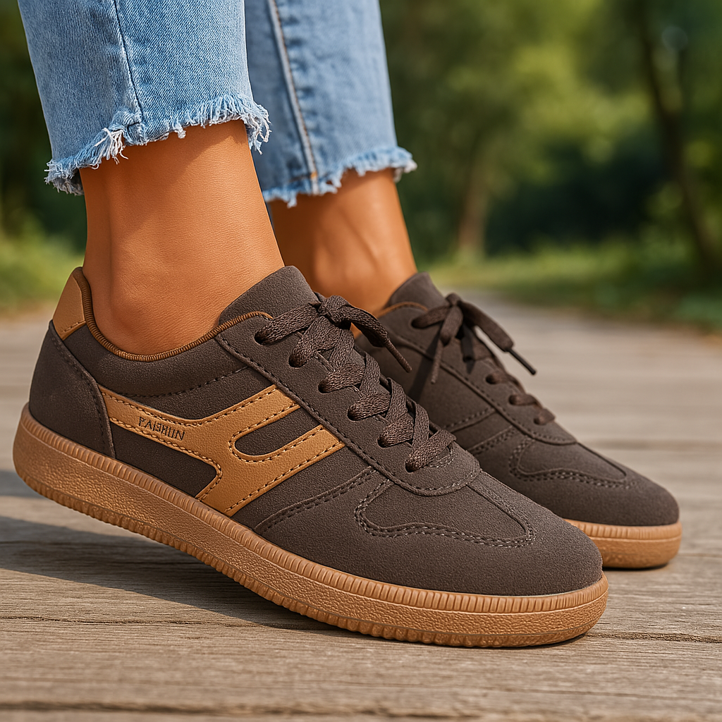 Women's - Comfortable Sneakers - Breathable Fabric - Stylish and Supportive Shoes