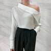 Chic blouse for women with asymmetric collar