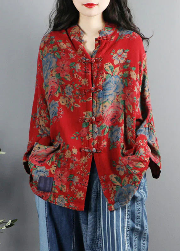 Chinese style red print coats