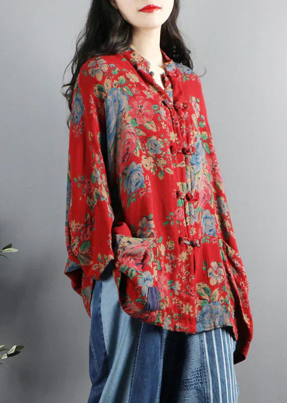 Chinese style red print coats