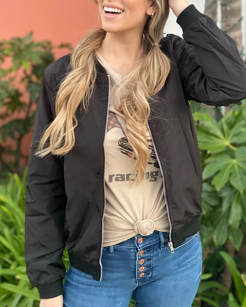 Women's - Bomber Jacket - Breathable Fabric - Stylish Comfort for Everyday Wear
