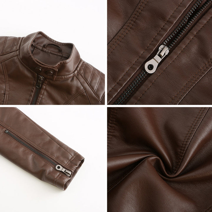 Spring leather biker jacket