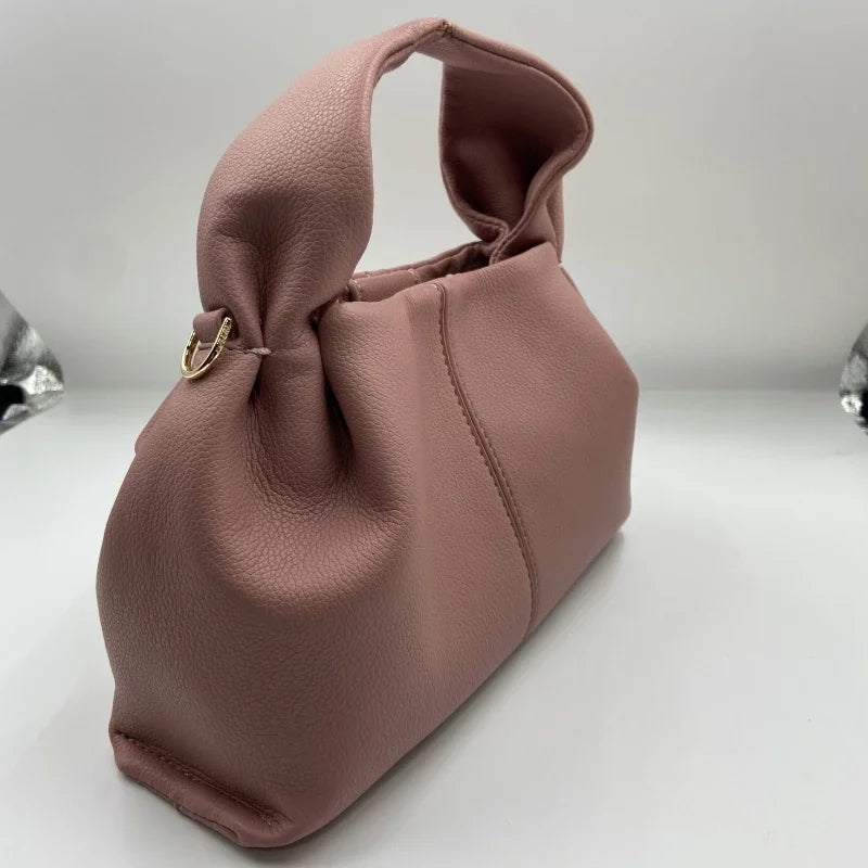 Genuine leather dumpling-shaped cloud bag for women