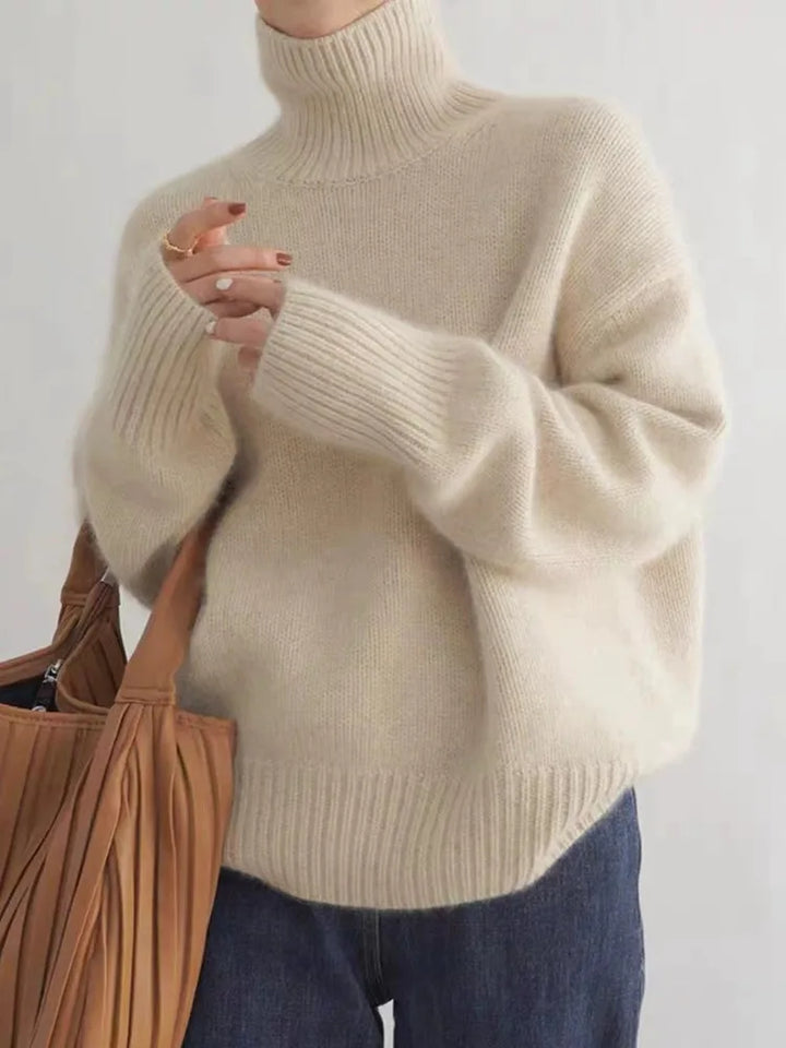 Ladies turtleneck jumper fine knit