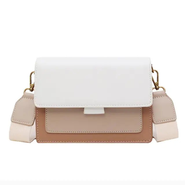 Women's crossbody bag in white leather with soft texture and flap fast ...