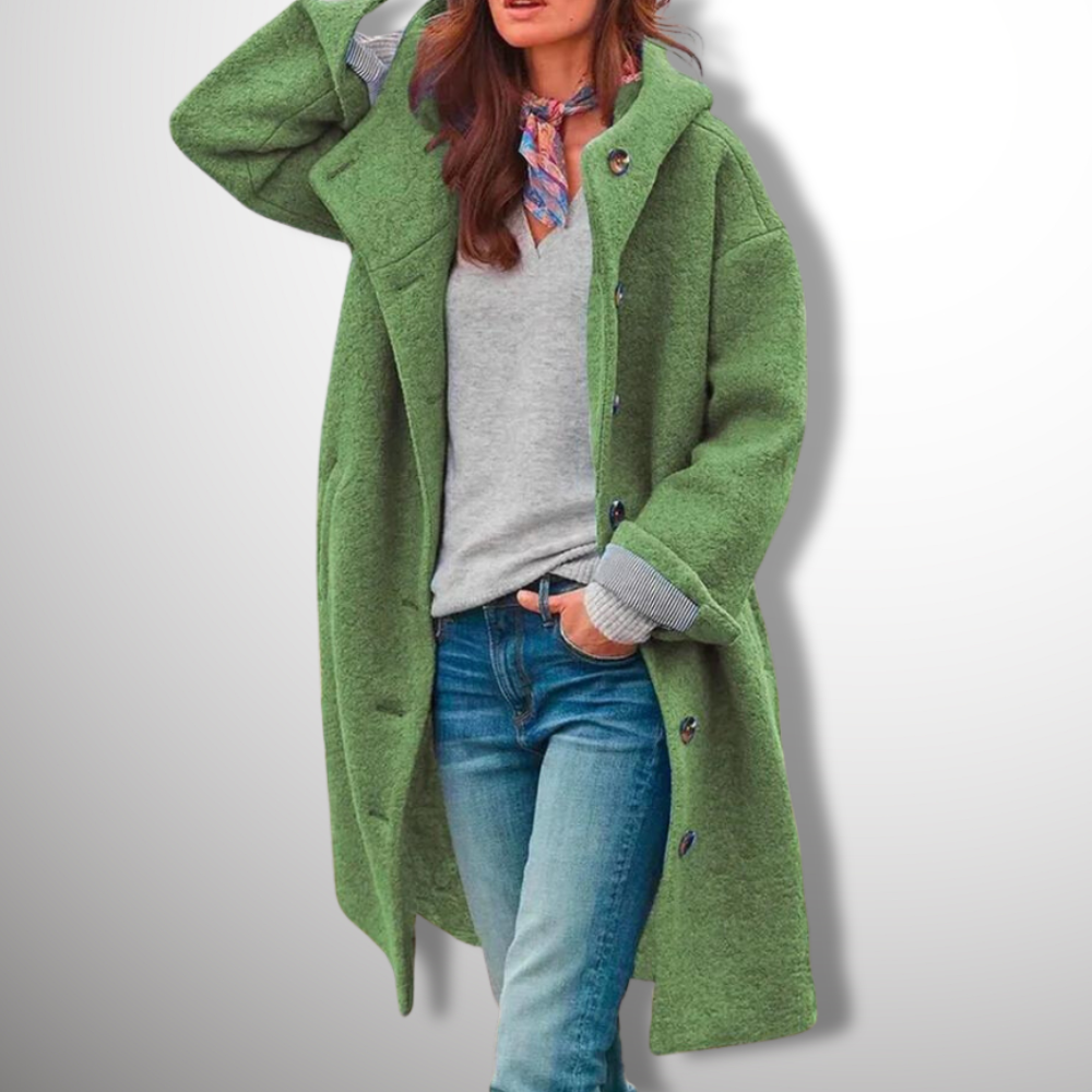 Stylish women's coat with hood