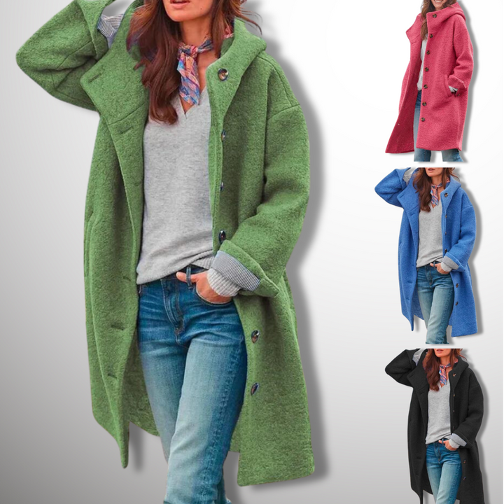 Stylish women's coat with hood