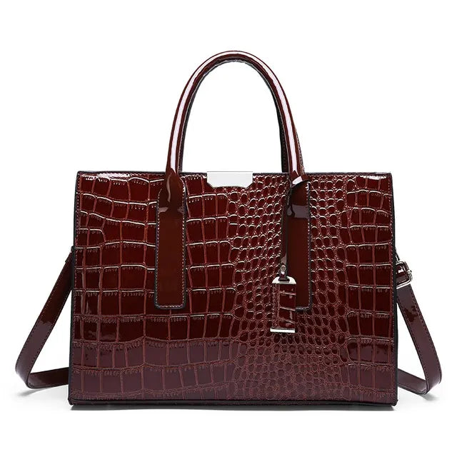 Ladies' handbag with crocodile print