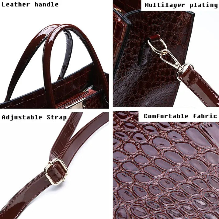 Ladies' handbag with crocodile print