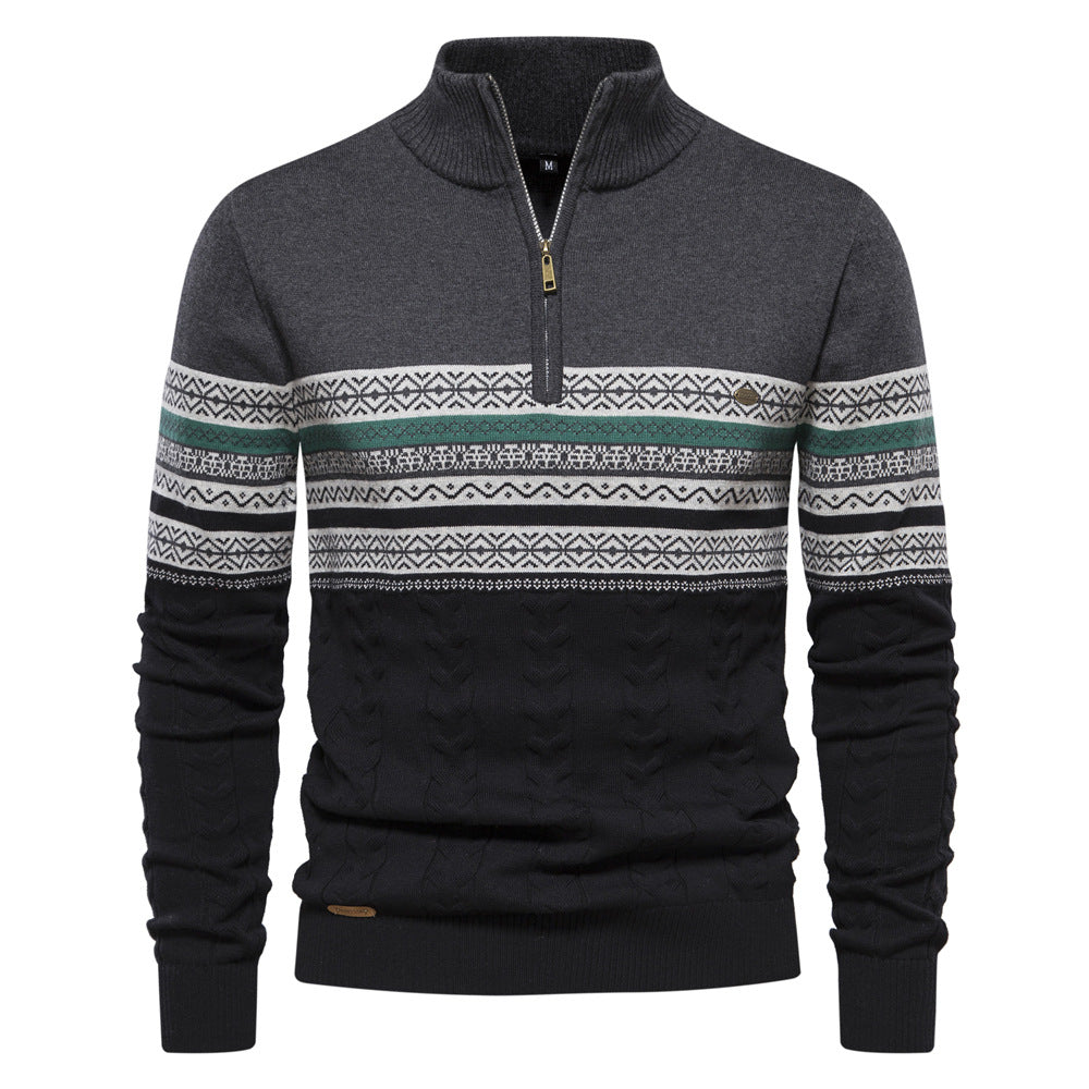 The Stand-up Collar Men's Knitted Jumper