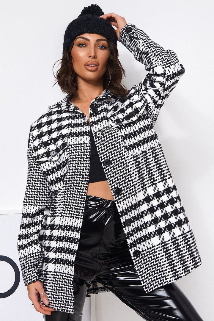 Checked oversize jacket for women