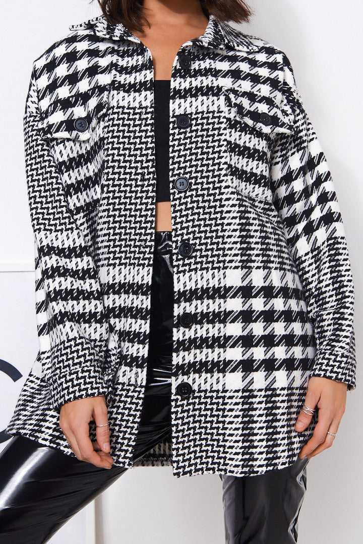 Checked oversize jacket for women