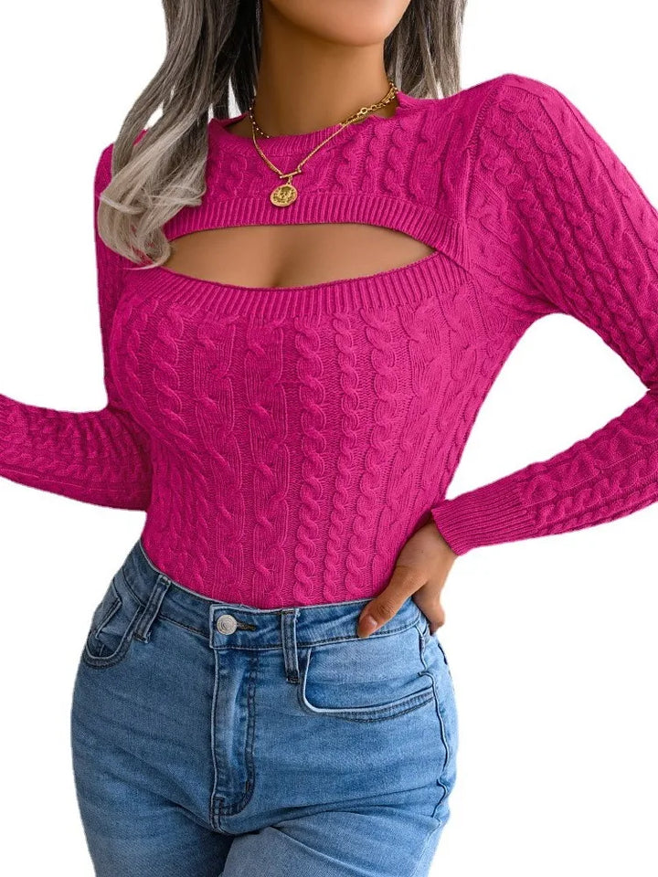 Long-sleeved jumper with round neckline