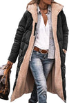 Reversible long sherpa long coat