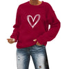 Heart Pattern Hoodie With Long Sleeves