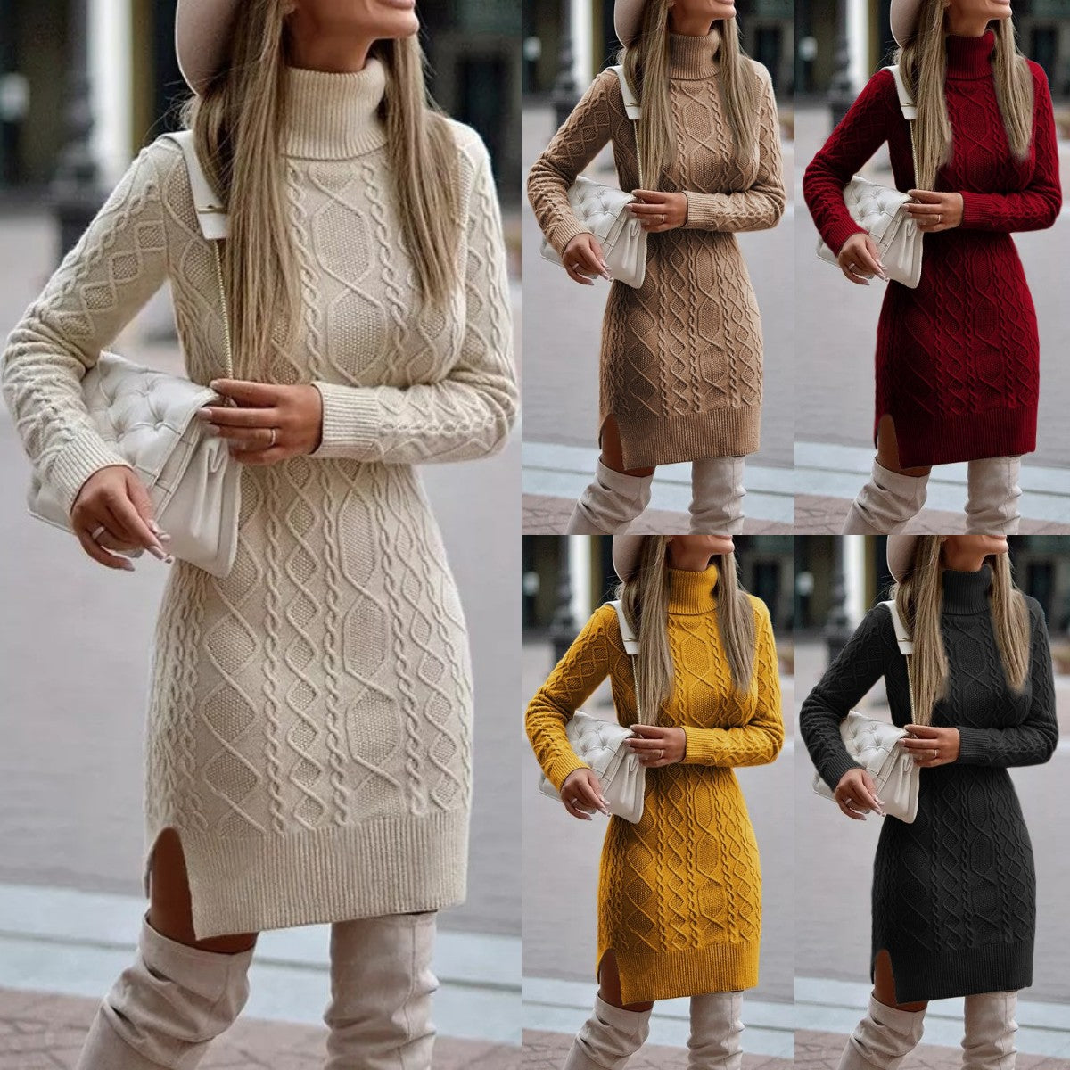 Dallas™ Elegant knitted autumn/winter dress