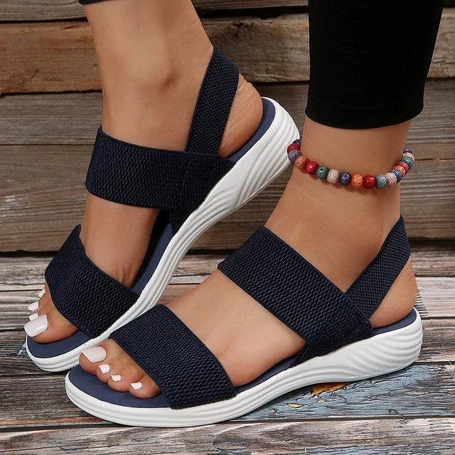 Knitted wedge sandals