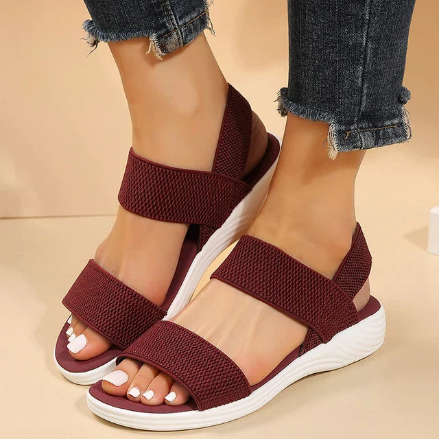 Knitted wedge sandals