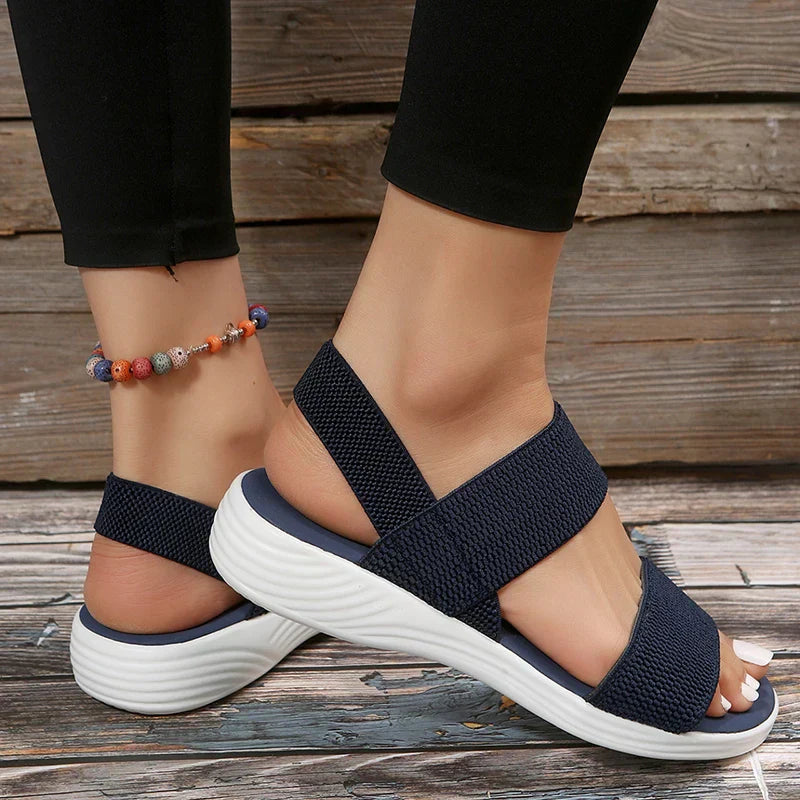 Knitted Sandals With Wedge Heel