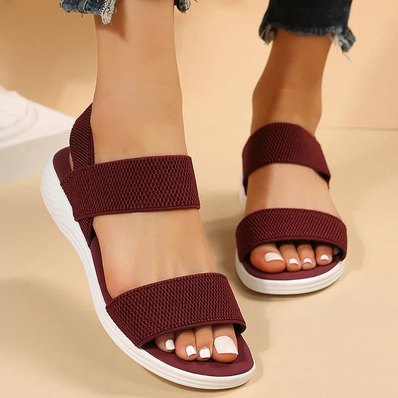 Knitted wedge sandals