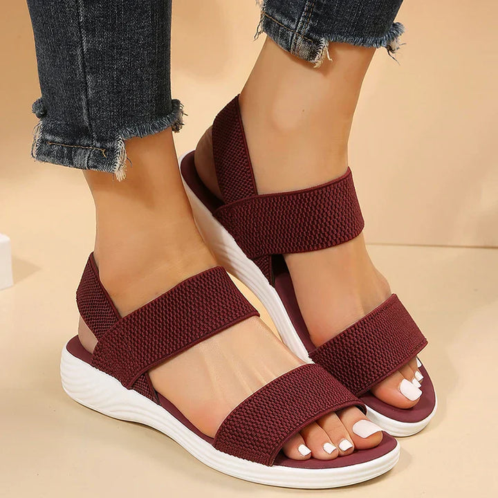 Knitted Sandals With Wedge Heel