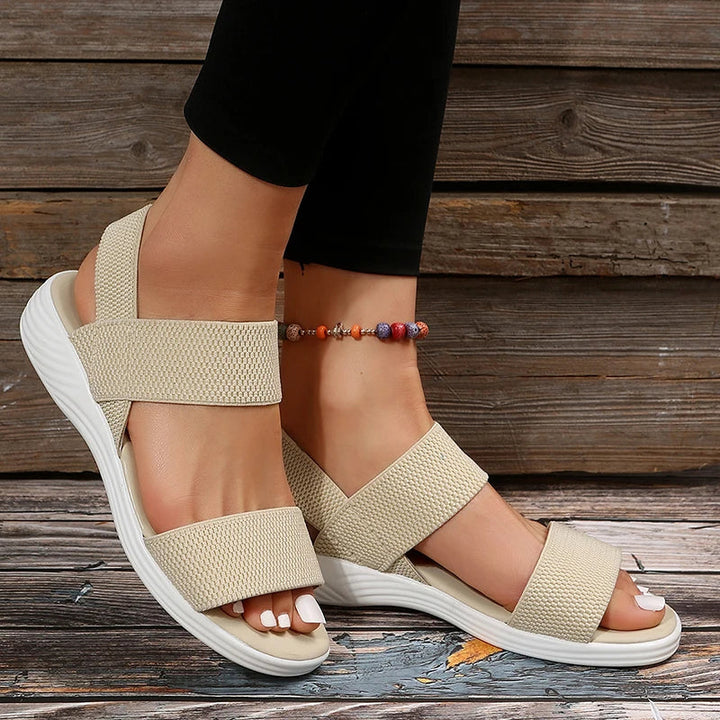 Knitted Sandals With Wedge Heel