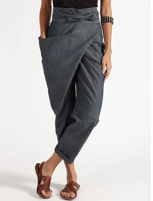 Women's Asymmetric Loose High Waist Trousers