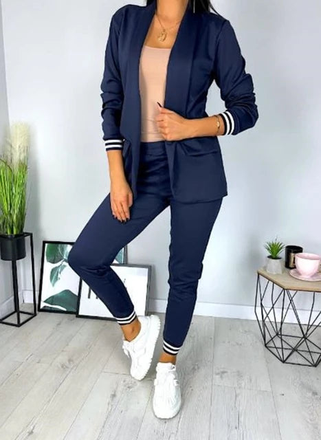 Spring Double Breasted Blazer Pantsuit