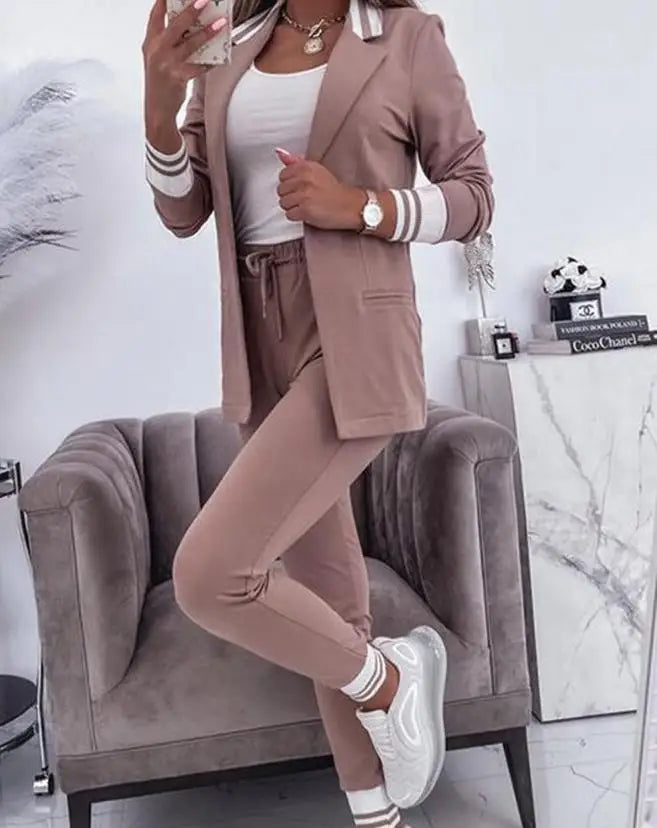 Spring Double Breasted Blazer Pantsuit