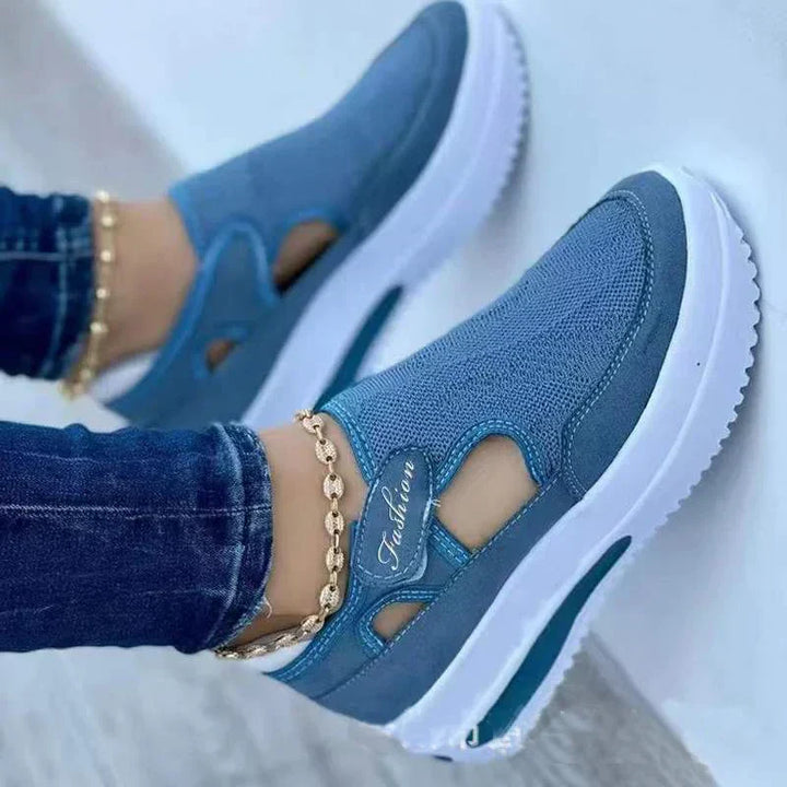 Breathable Platform Sneakers For Women in Solid Colours