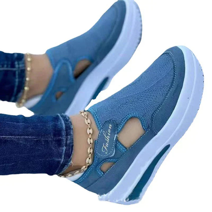 Breathable Platform Sneakers For Women in Solid Colours