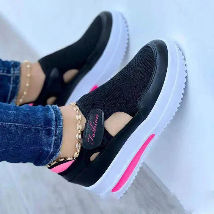 Breathable Platform Sneakers For Women in Solid Colours