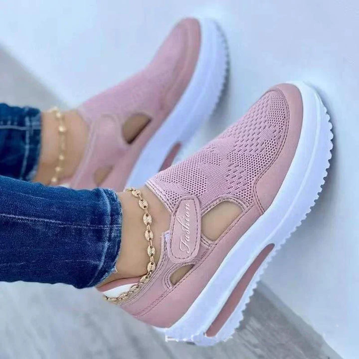 Breathable Platform Sneakers For Women in Solid Colours