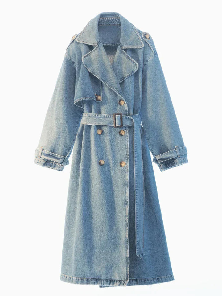 Women's trench coat in a trendy denim look