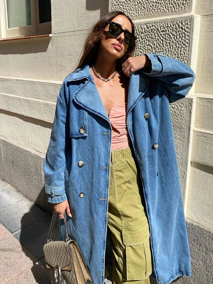 Denim trench coats