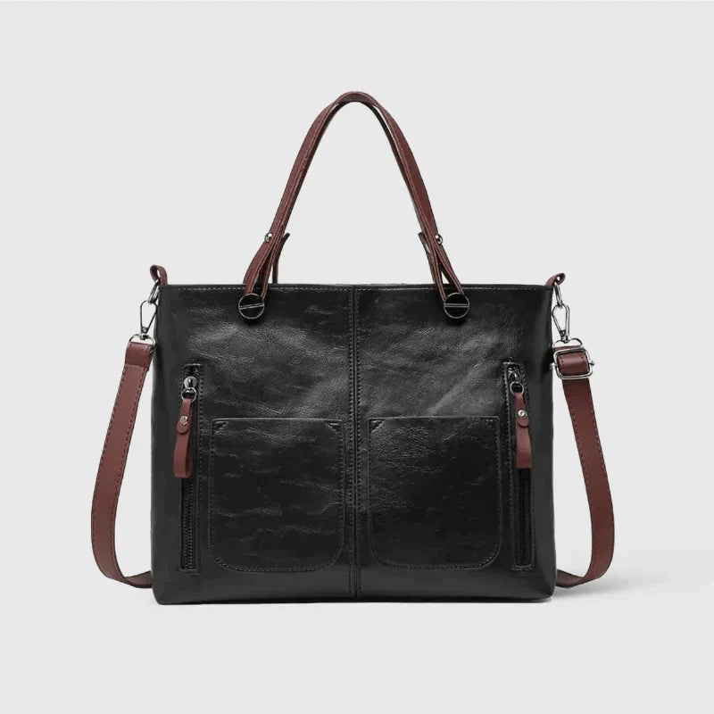 Bag in vegetable leather with multiple compartments